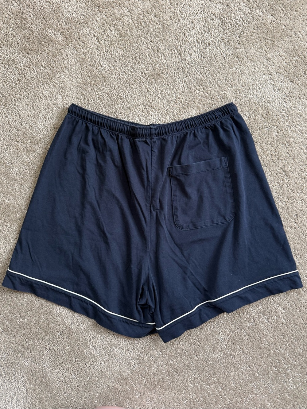 Uniqlo Airism Navy Cotton Short-Sleeve Polo Pajama Set with Contrast Piping - Picture 5 of 5